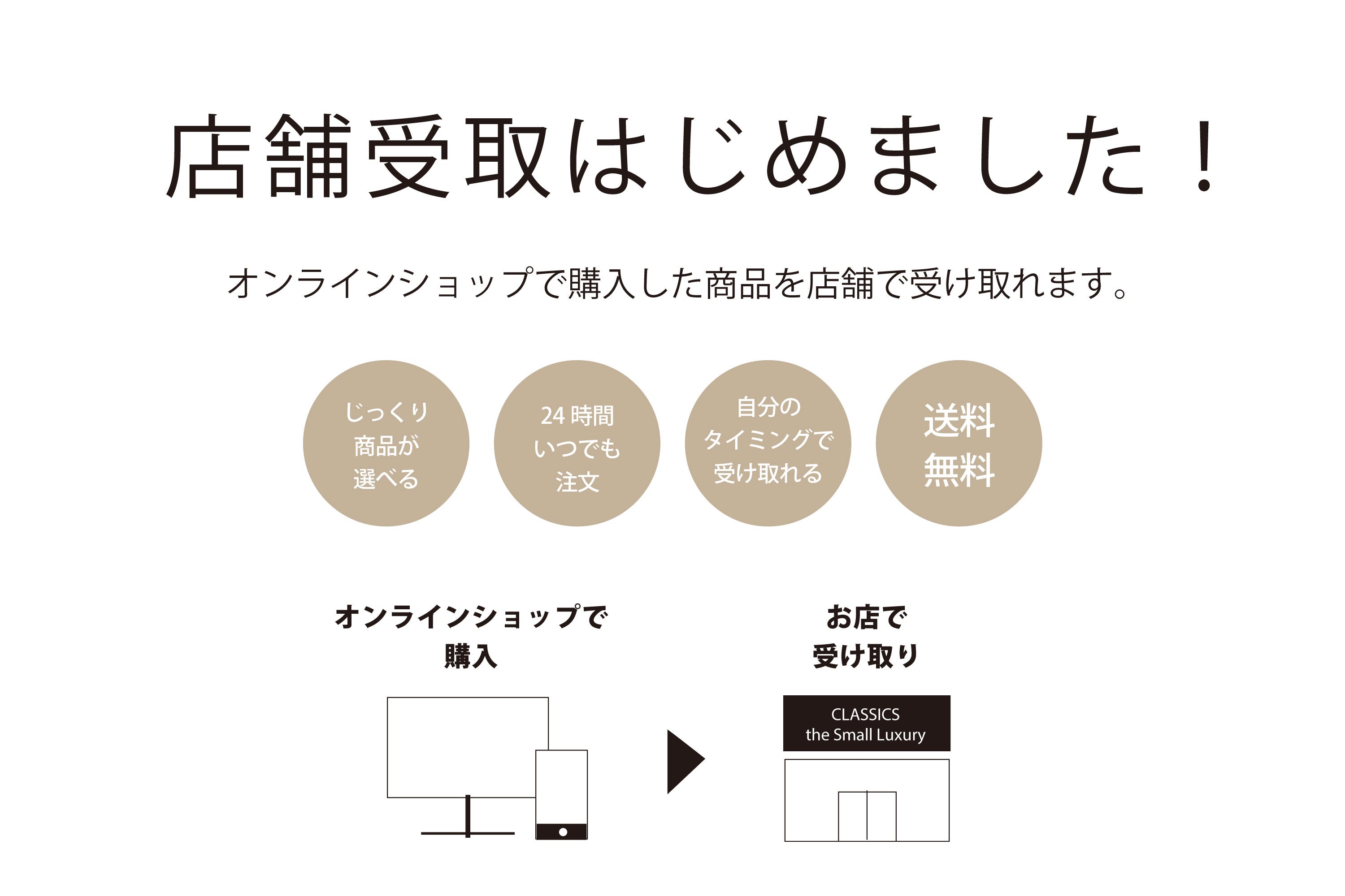 【直営店】店舗受取開始のご案内