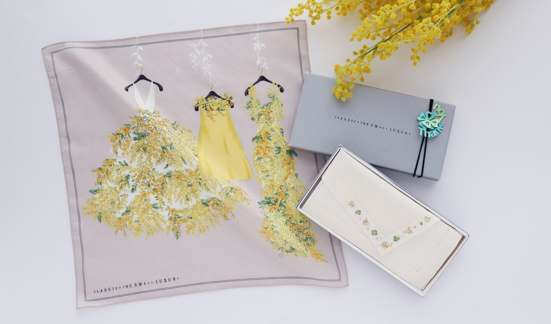 2月25日(水)より、春の訪れを華やかに彩るミモザハンカチーフが新登場