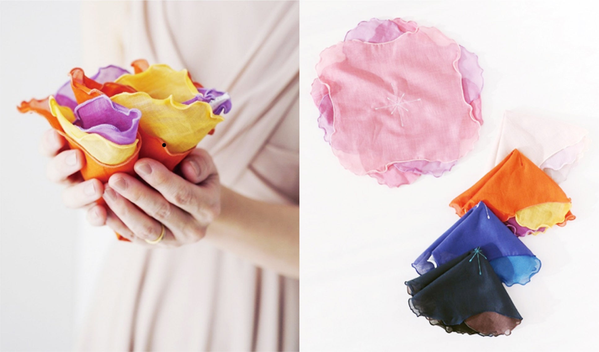 12月10日(水)より、立体的なフォルムが生み出す新しいハンカチのスタイル「frillia(フリリア)」シリーズを発売