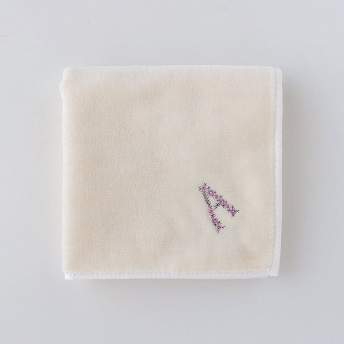 Online & Ningyocho Store Limited Initial Towel Handkerchief (Ivory) [Sea Island Cotton
