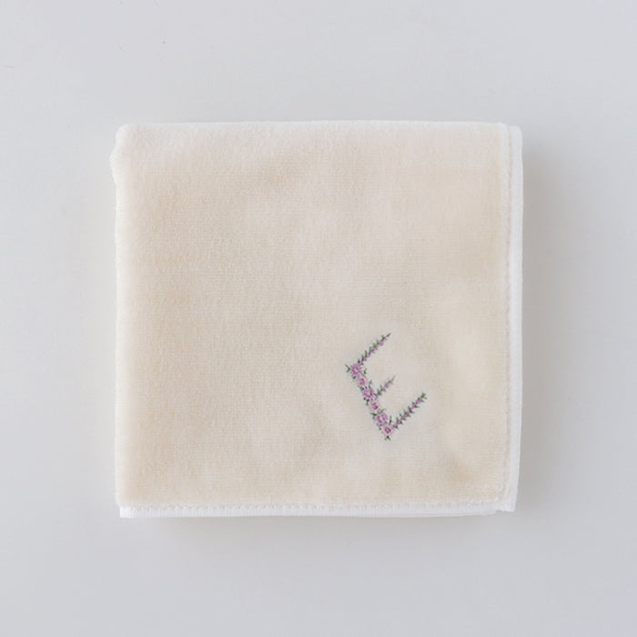 Online & Ningyocho Store Limited Initial Towel Handkerchief (Ivory) [Sea Island Cotton