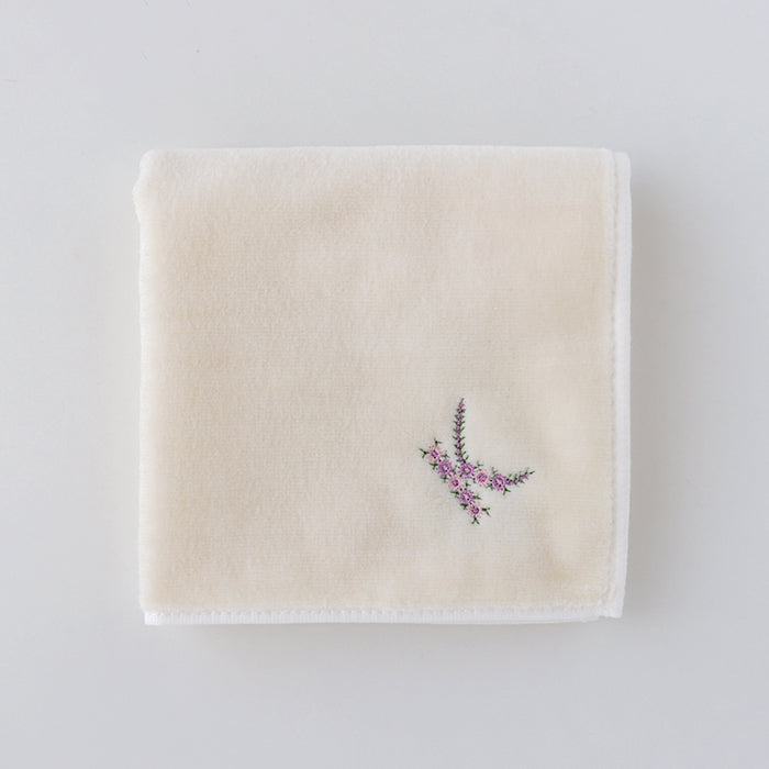 Online & Ningyocho Store Limited Initial Towel Handkerchief (Ivory) [Sea Island Cotton