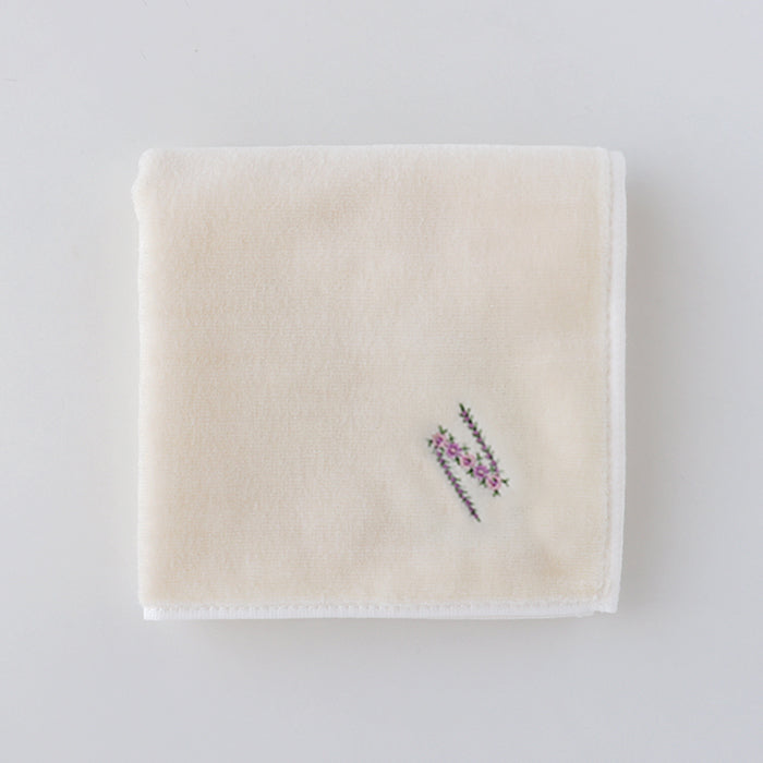 Online & Ningyocho Store Limited Initial Towel Handkerchief (Ivory) [Sea Island Cotton