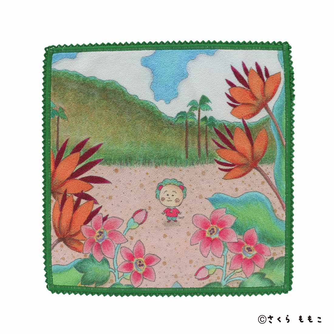 KOJI-COJI, Flower and Bird Microfiber Handkerchief [COJI-COJI