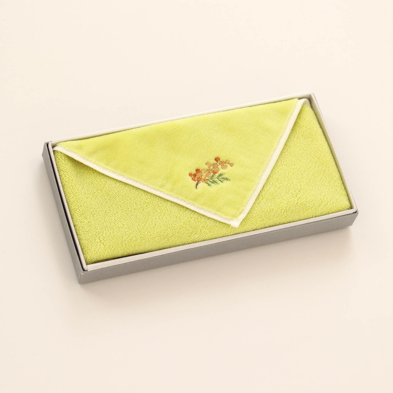 ミモザ刺繍入り SICタオル