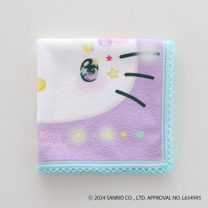 Hello Kitty50周年 マイクロファイバーハンカチPurple
