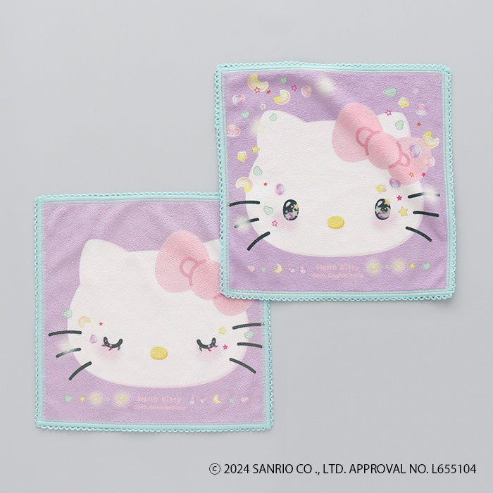 Hello Kitty50周年 マイクロファイバーハンカチPurple