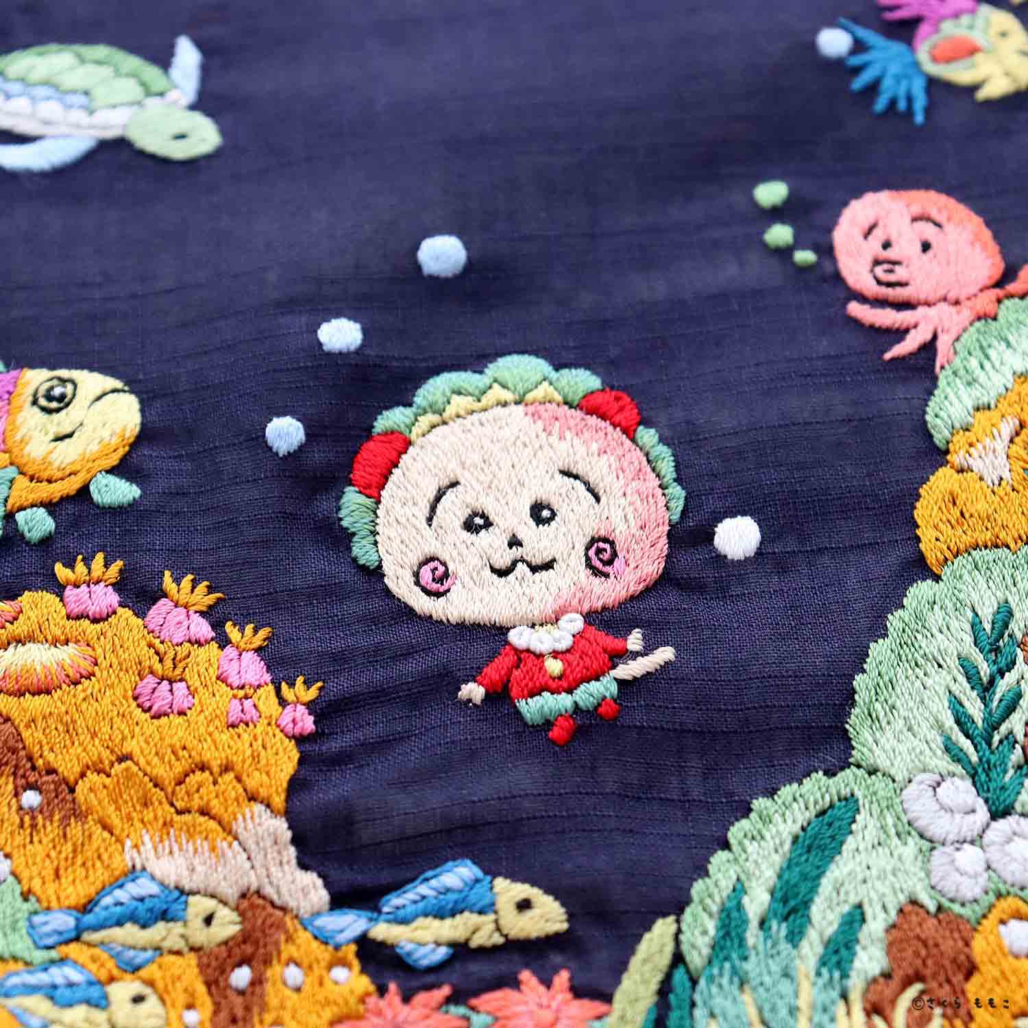 【受注生産】コジコジ ベトナム手刺繍 ハンカチ 【COJI-COJI】
