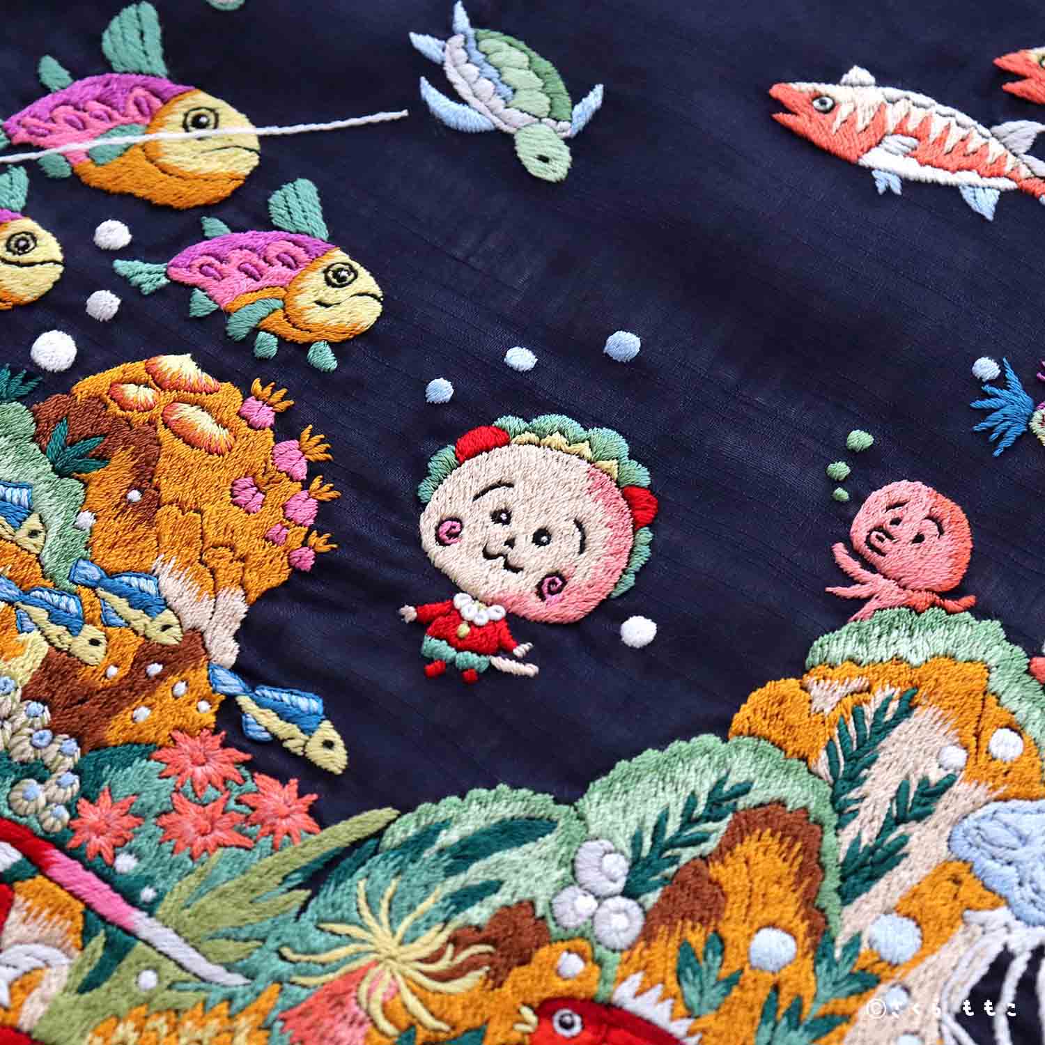 【受注生産】コジコジ ベトナム手刺繍 ハンカチ 【COJI-COJI】
