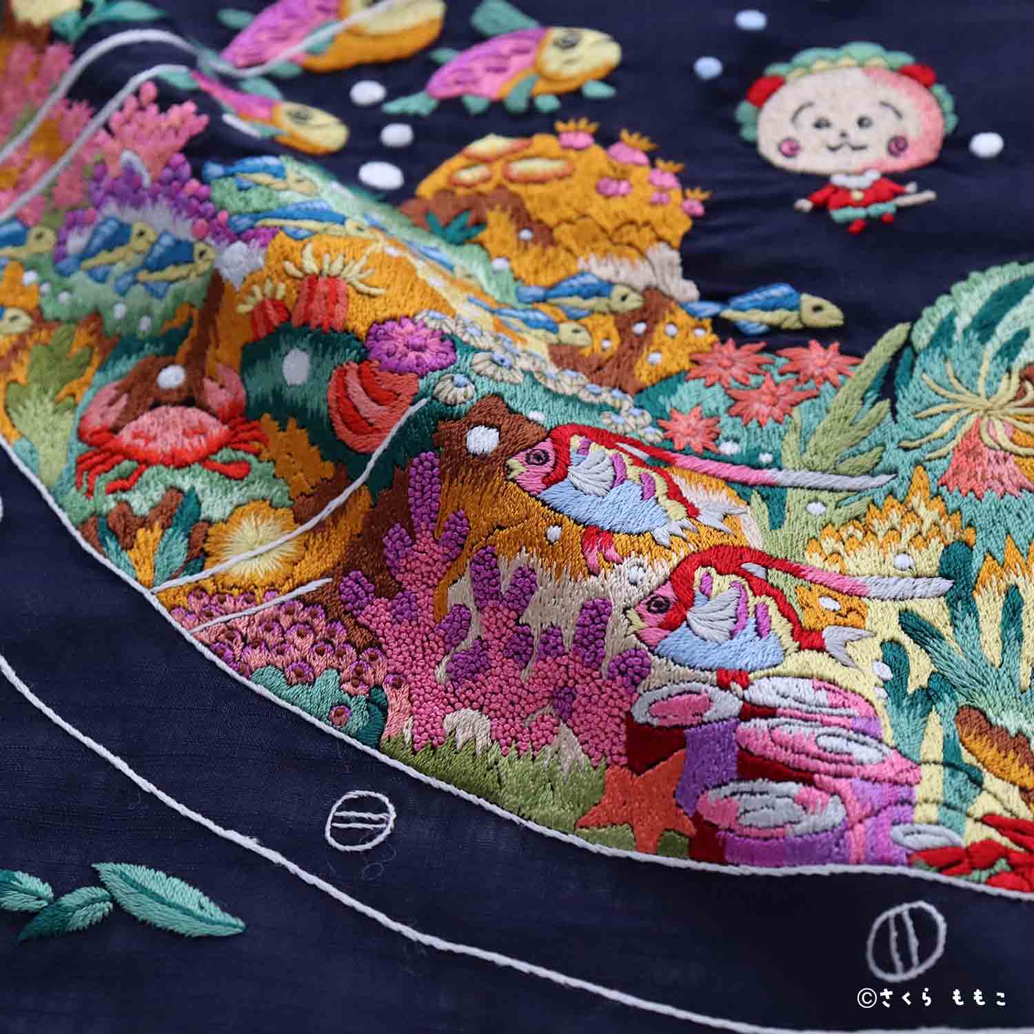 【受注生産】コジコジ ベトナム手刺繍 ハンカチ 【COJI-COJI】