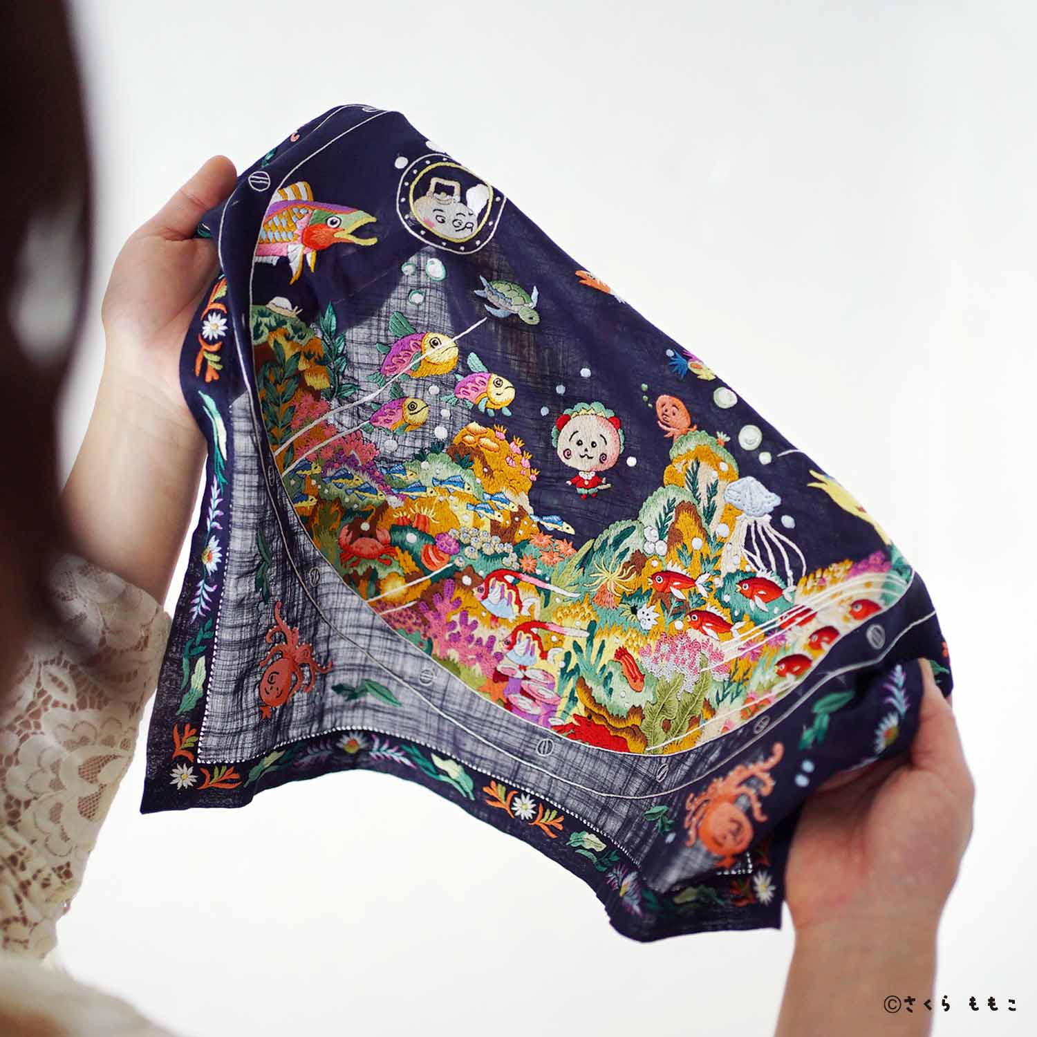 【受注生産】コジコジ ベトナム手刺繍 ハンカチ 【COJI-COJI】
