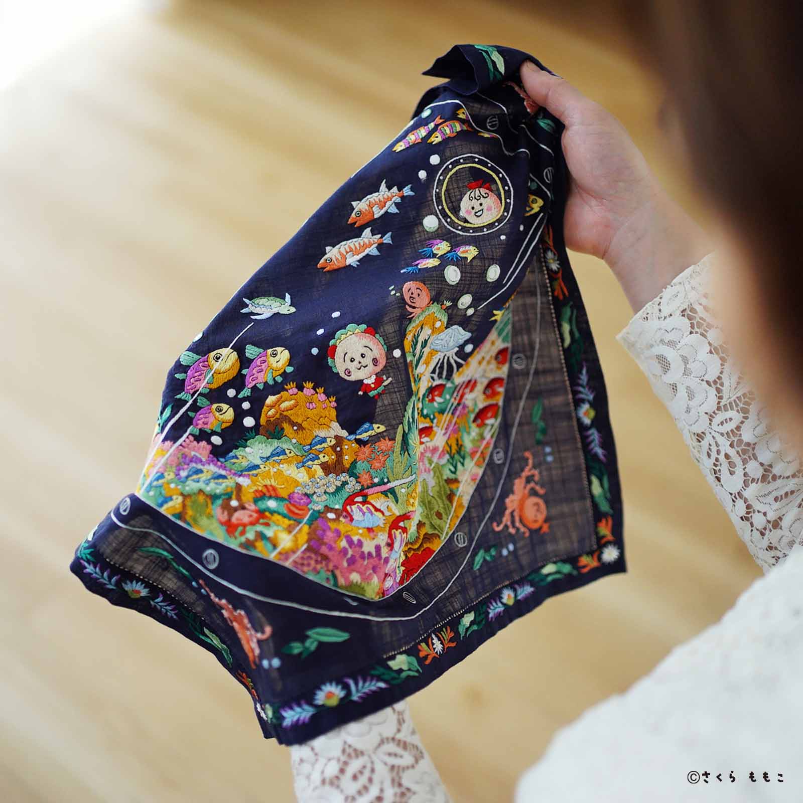 【受注生産】コジコジ ベトナム手刺繍 ハンカチ 【COJI-COJI】