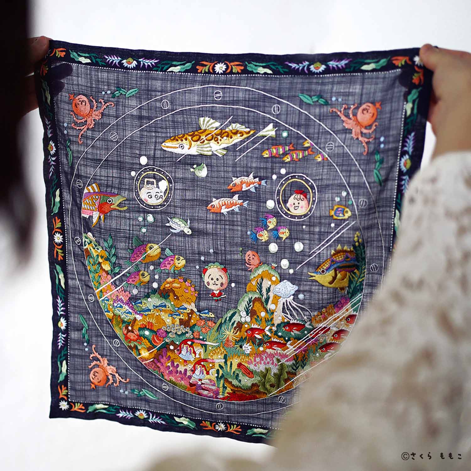 【受注生産】コジコジ ベトナム手刺繍 ハンカチ 【COJI-COJI】