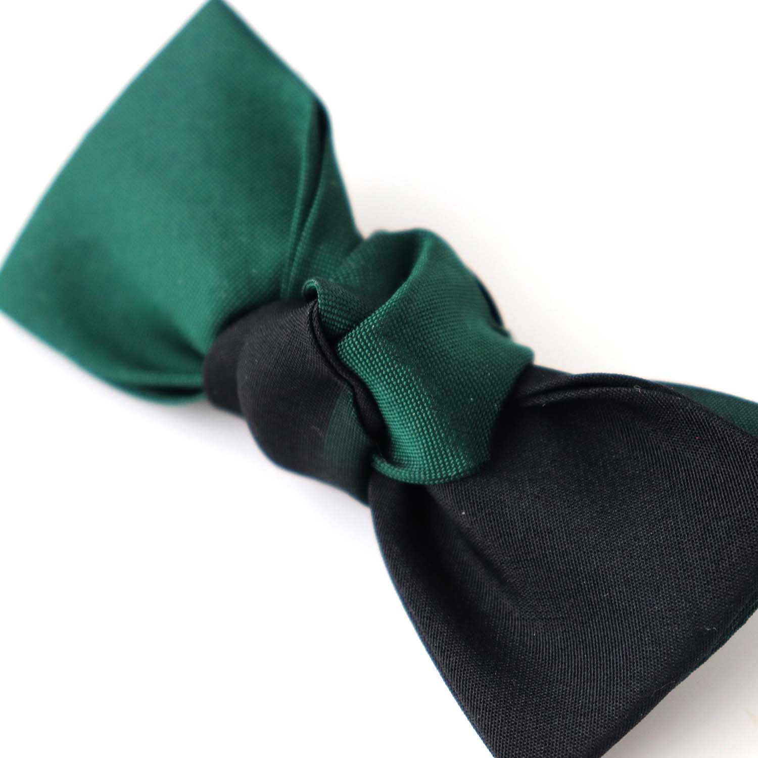 re-edit Bow tie type clip bicolor (green)