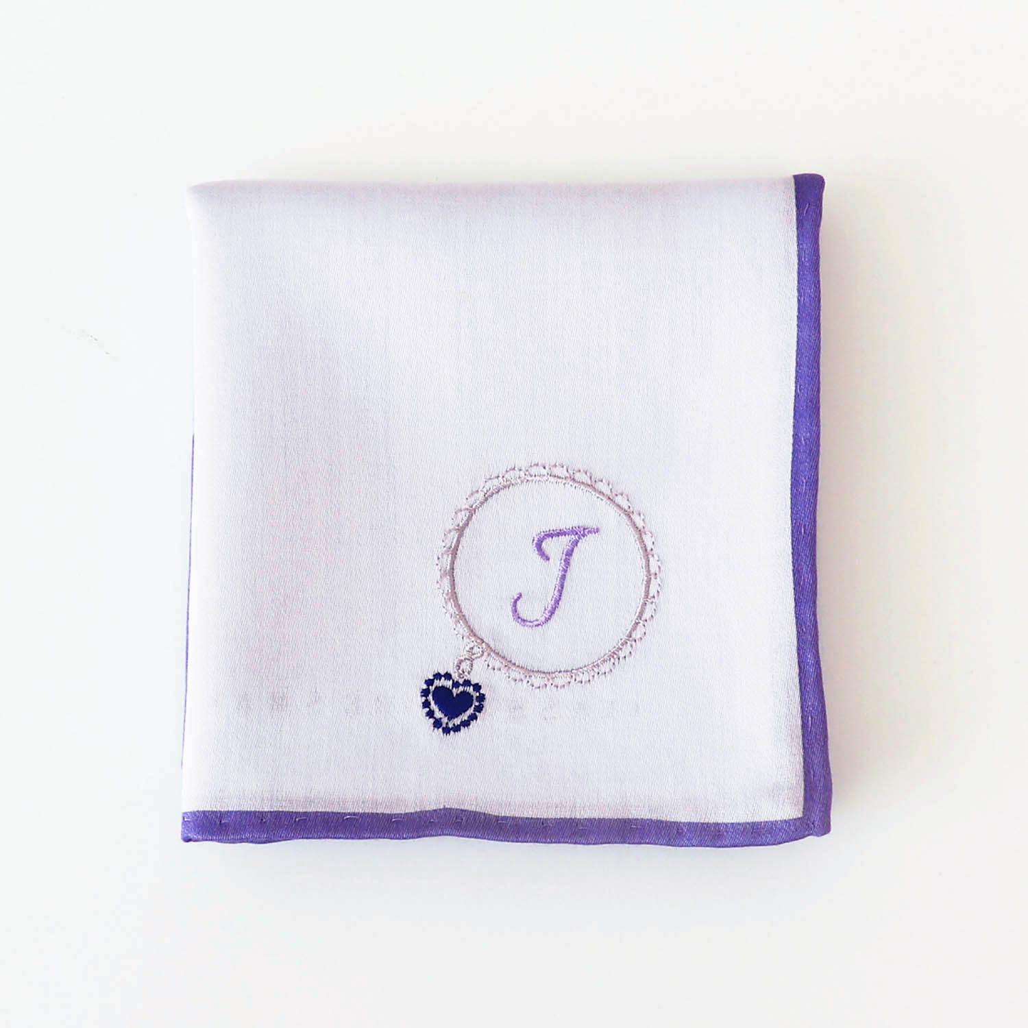 イニシャル刺繍が選べる! グラデーションハート(ブルー)