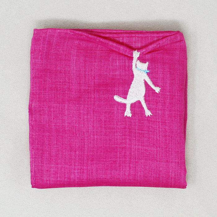 HIKKOMI Handkerchief, cat, vivid color [HIKKOMIseries】