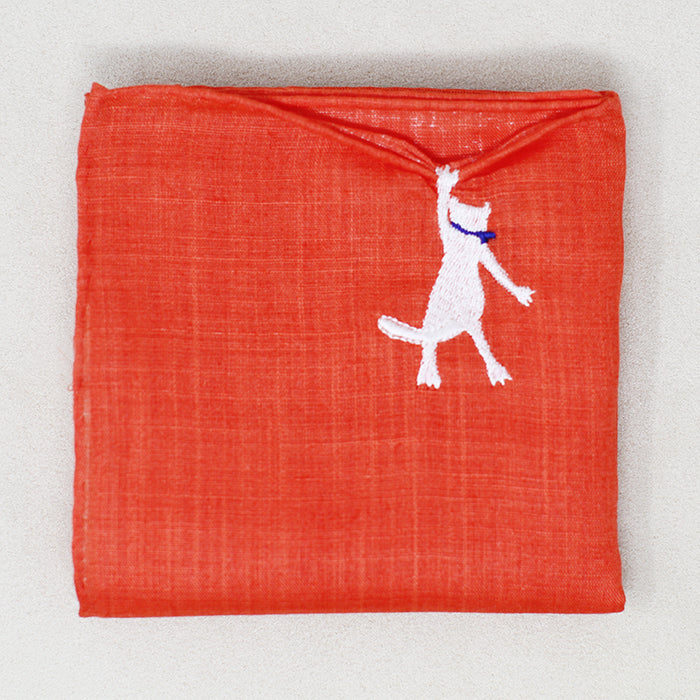 HIKKOMI Handkerchief, cat, vivid color [HIKKOMIseries】