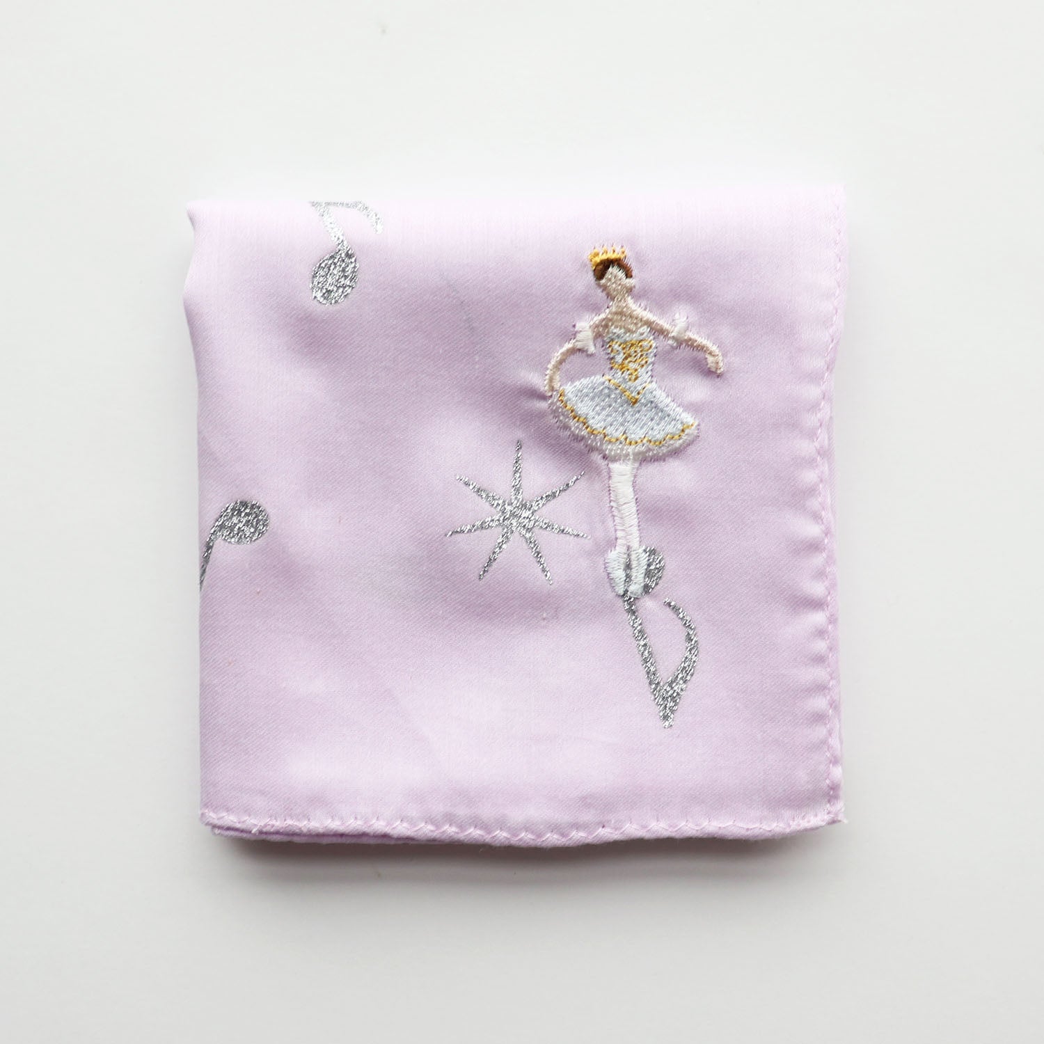 刺繍 ハンカチ バレリーナ-音楽【ホリデーシーズン】