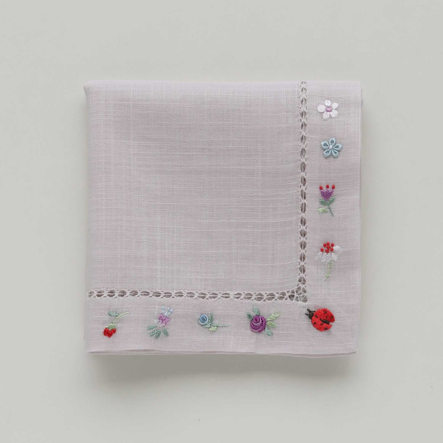 ベトナム手刺繍 ハンカチ small lucky motif