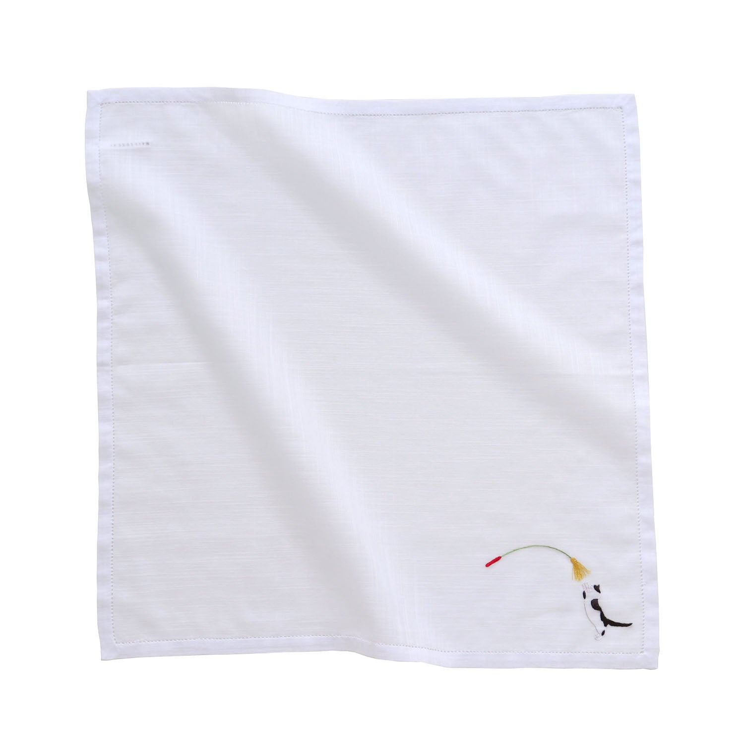 Vietnamese hand-embroidered handkerchief with catnip