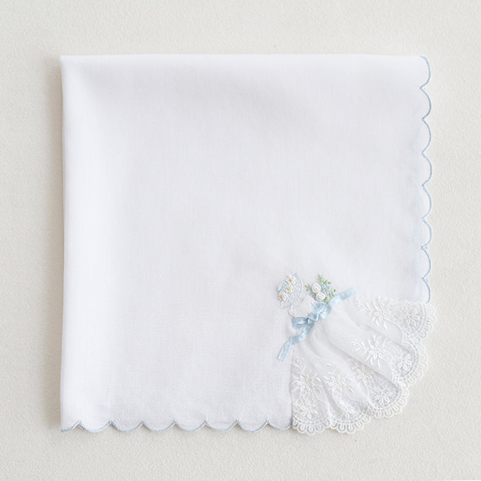 ベトナム手刺繍 White Dress【ブライダル ハンカチ】