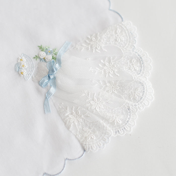 ベトナム手刺繍 White Dress【ブライダル ハンカチ】