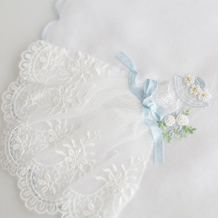 ベトナム手刺繍 White Dress【ブライダル ハンカチ】