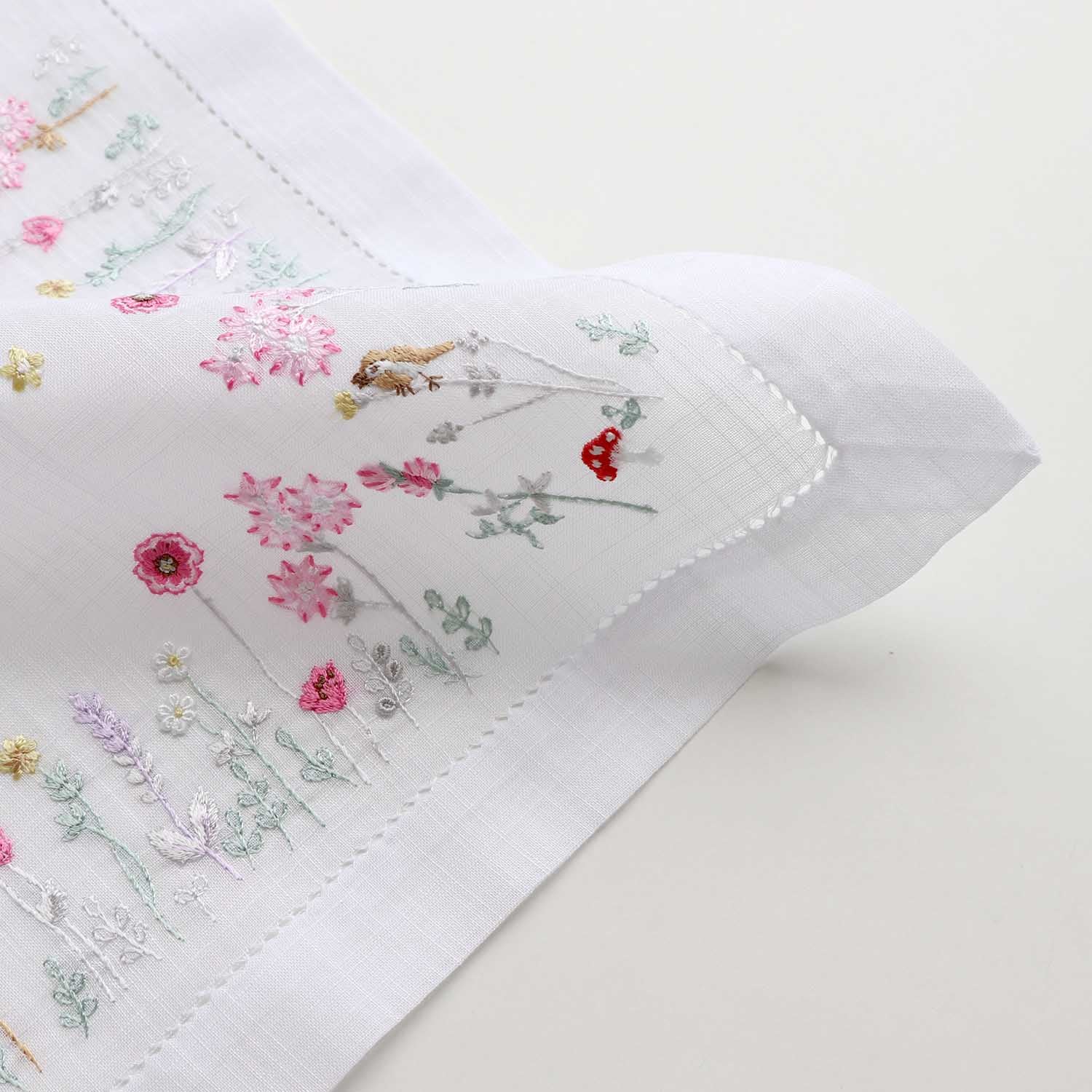 ベトナム手刺繍 ハンカチ Jardin de Fleurs