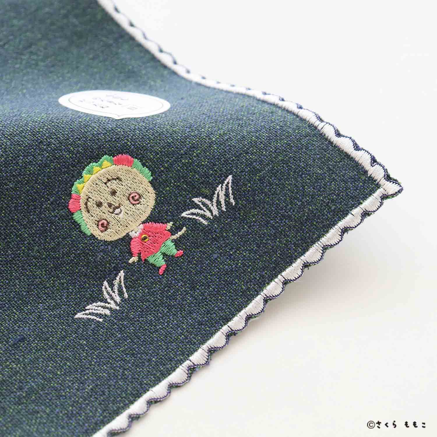 コジコジ ワンポイント刺繍 ハンカチ グリーン【COJI-COJI】