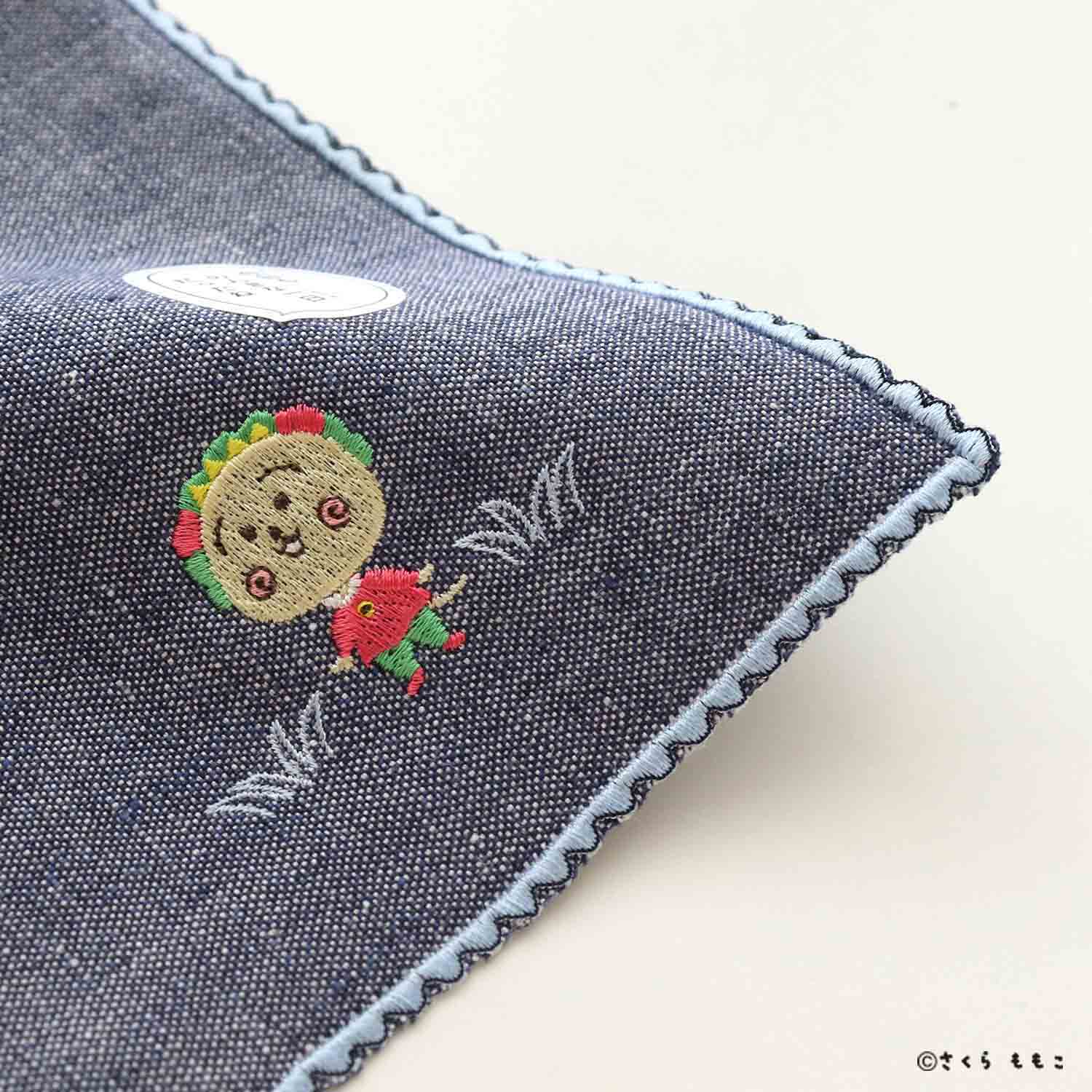 コジコジ ワンポイント刺繍 ハンカチ ”今日ものんきな一日だったね”【COJI-COJI】