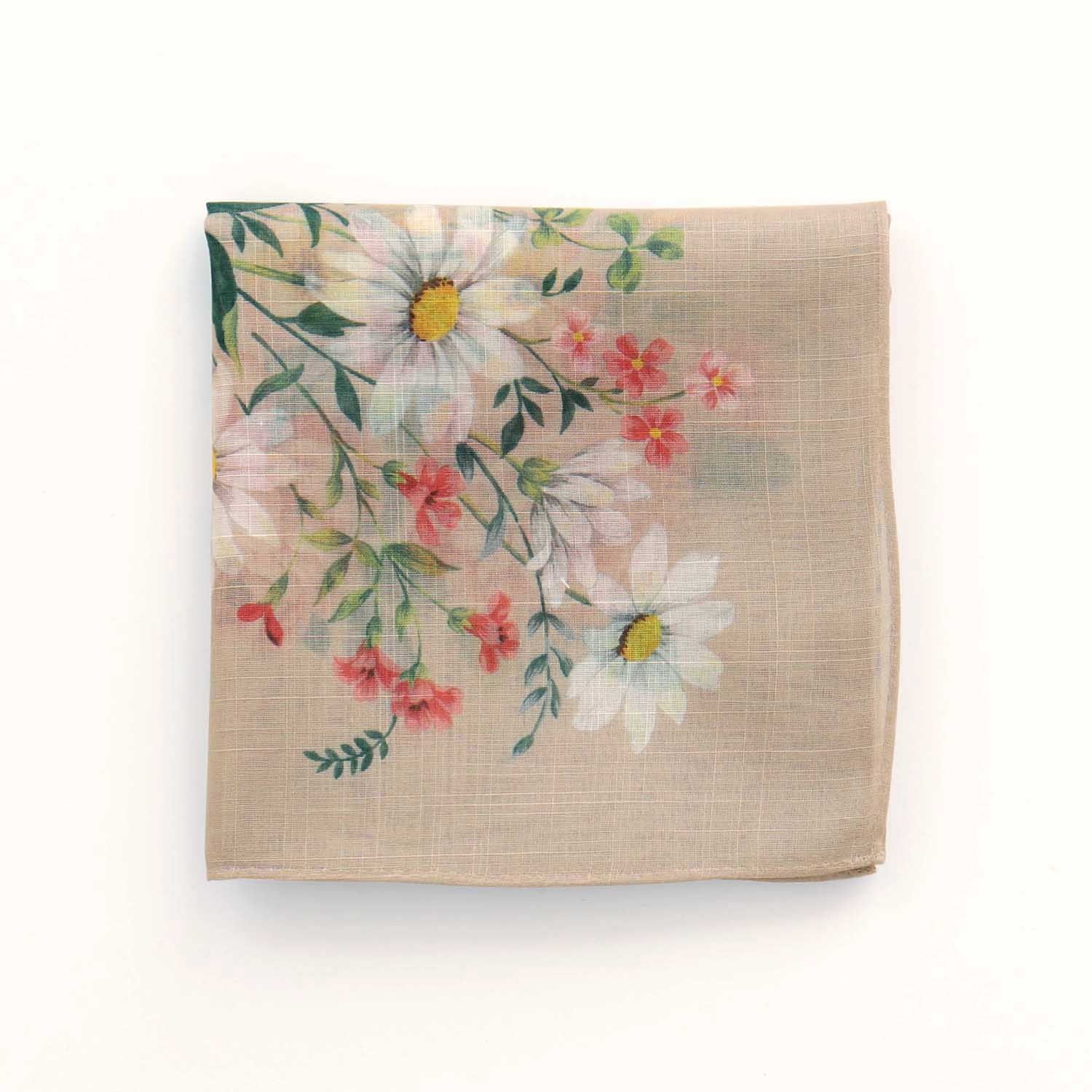 Antique Flower Large Handkerchief