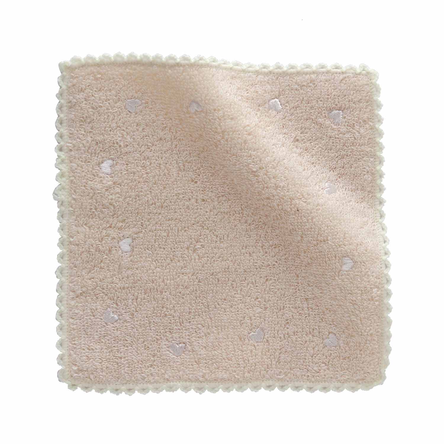 mini Organic Towel Heart Emb.