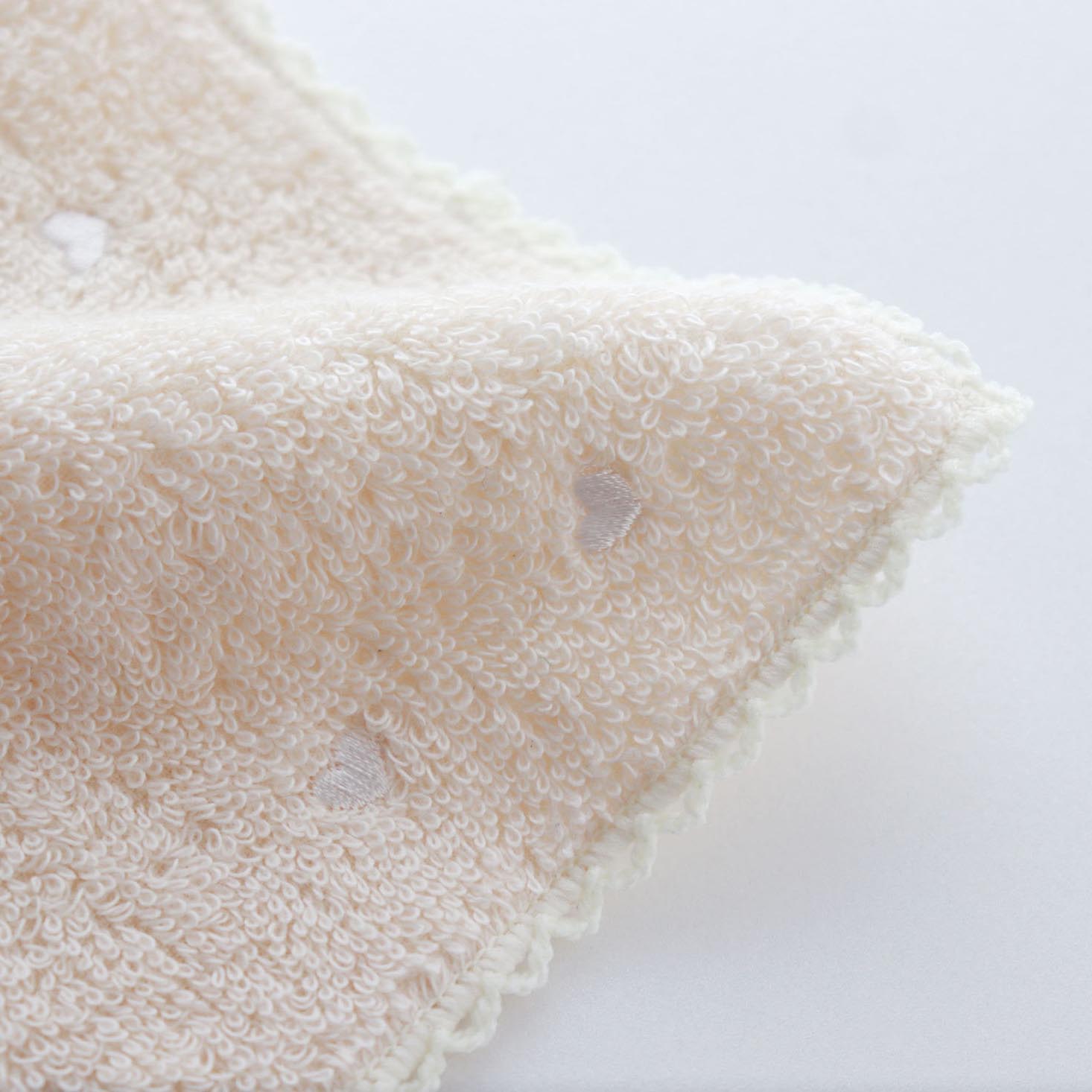 mini Organic Towel Heart Emb.