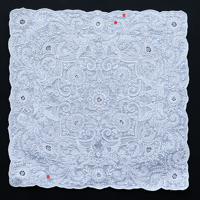 訳ありー 汕頭手刺繍 ハンカチーフ ー 22-5611