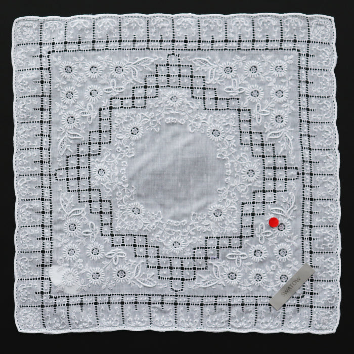 Hand Embroidered Shantou Handkerchief - 38-7201
