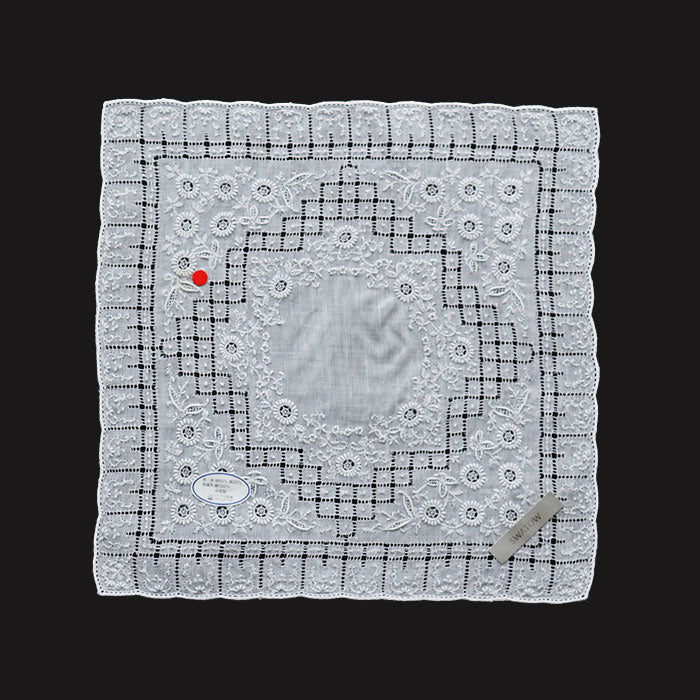 訳ありー 汕頭手刺繍 ハンカチーフ ー 37-7201