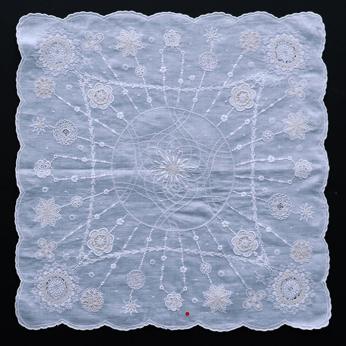 Hand Embroidered Shantou Handkerchief - 28-8104