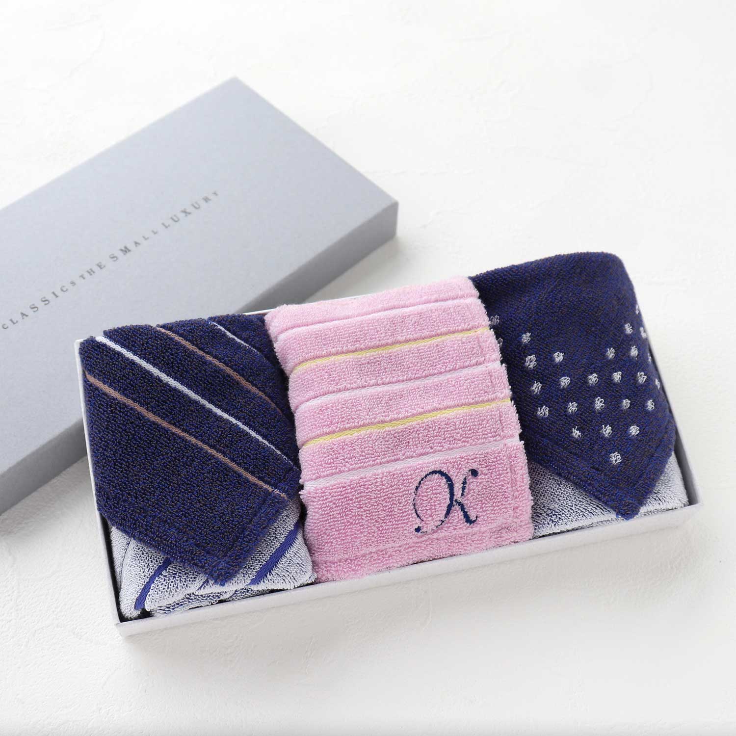 Duo Cotton Towel ボーダー タオルハンカチ 【オーガニック】
