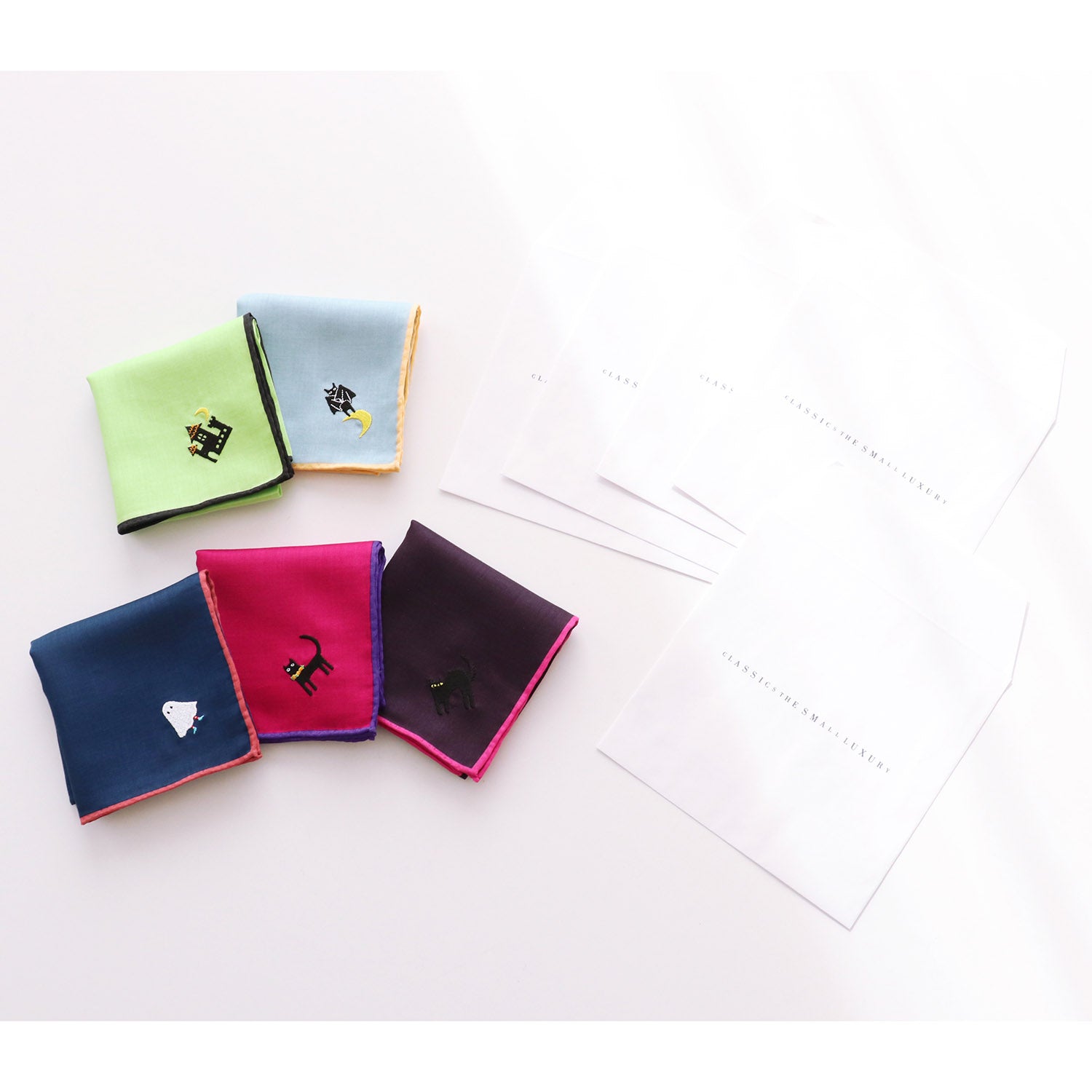 【10月限定】ハロウィン刺繍ハンカチ 5枚アソート Aセット