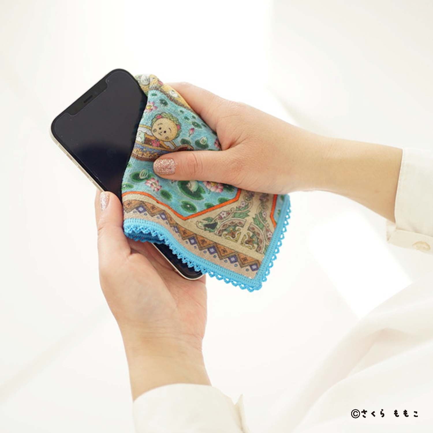 KOJI-COJI, Flower and Bird Microfiber Handkerchief [COJI-COJI