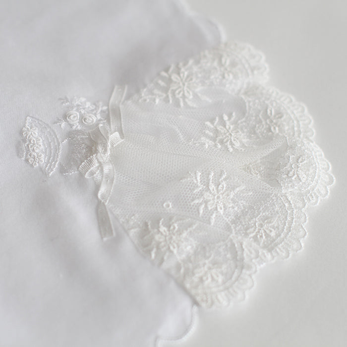 ベトナム手刺繍 White Dress【ブライダル ハンカチ】