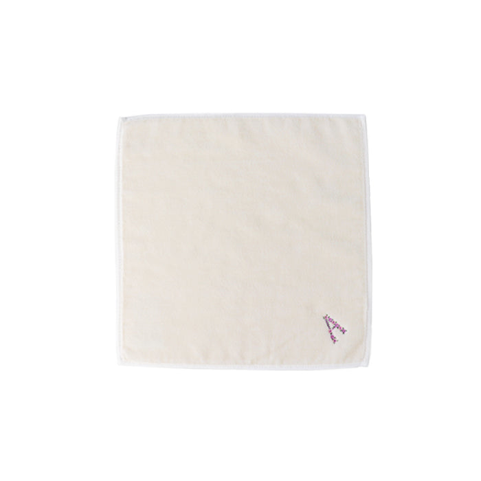 Online & Ningyocho Store Limited Initial Towel Handkerchief (Ivory) [Sea Island Cotton