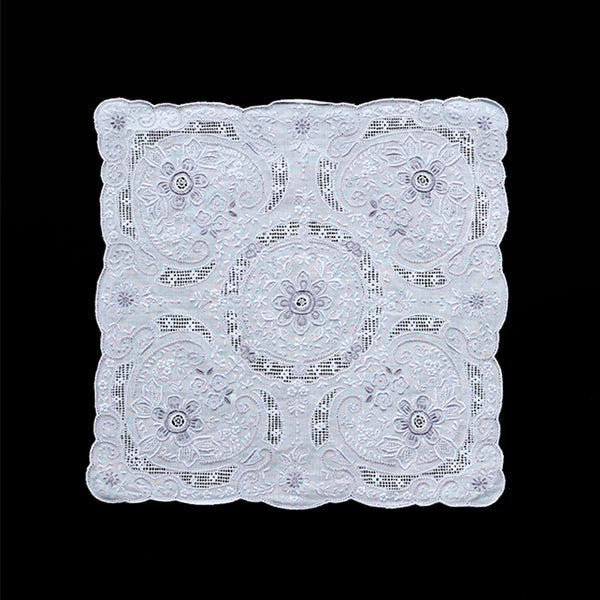 Shantou hand embroidered doron work handkerchief - SWATOW 2202