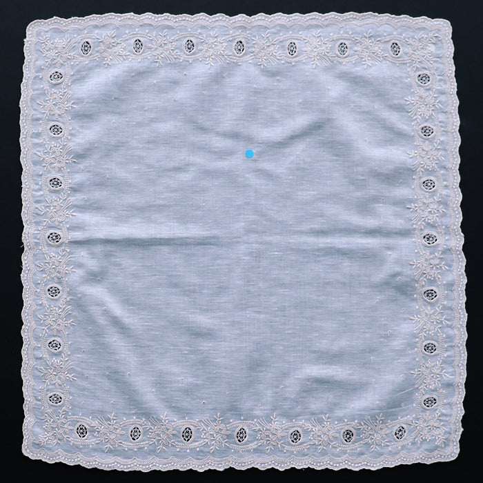 Hand Embroidered Shantou Handkerchief - 30-0009