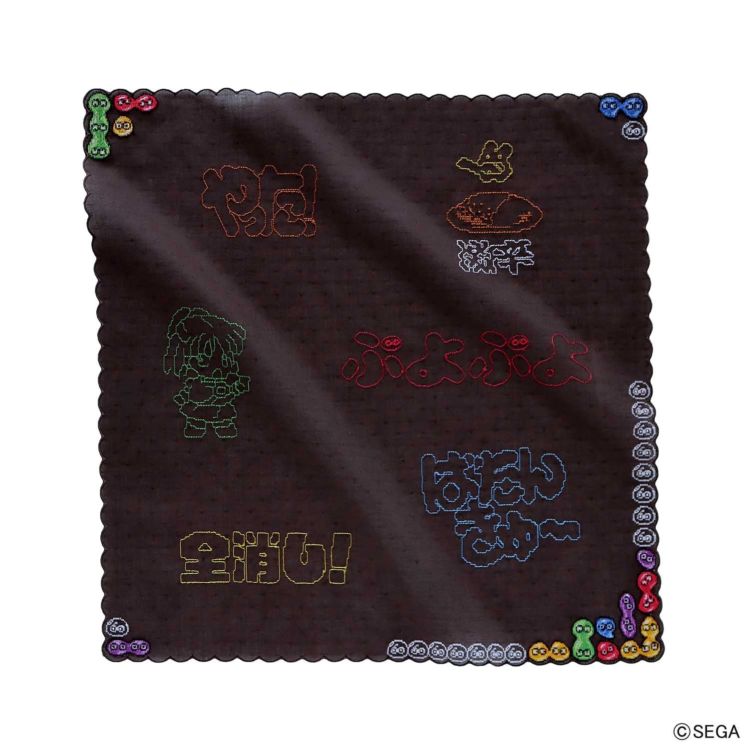 ぷよぷよコラボ ハンカチ　ぷよ通 刺繍