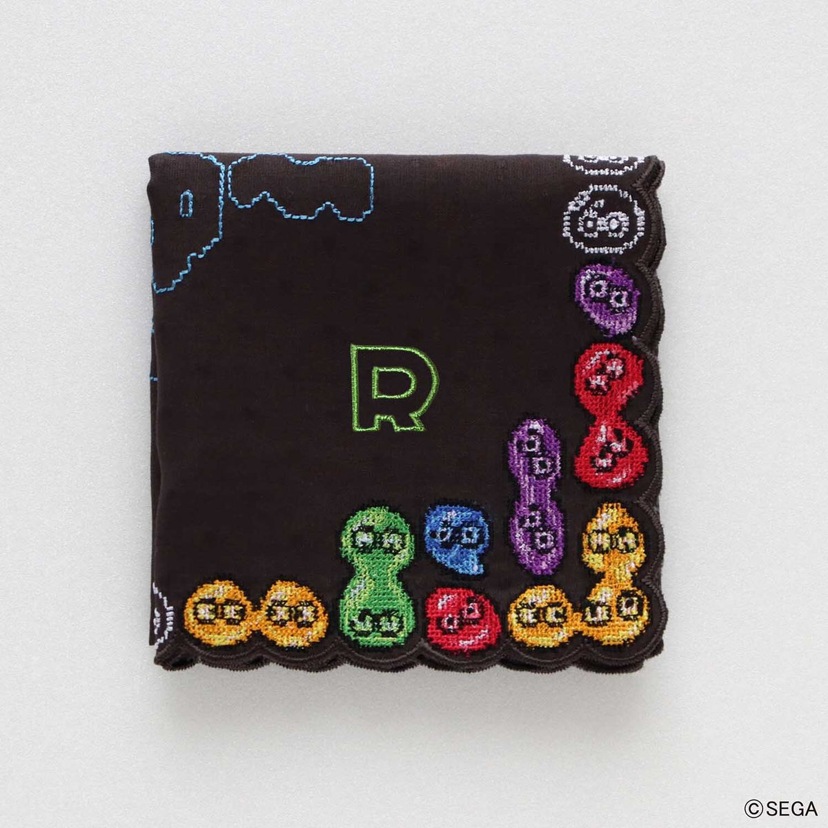 ぷよぷよコラボ ハンカチ　ぷよ通 刺繍