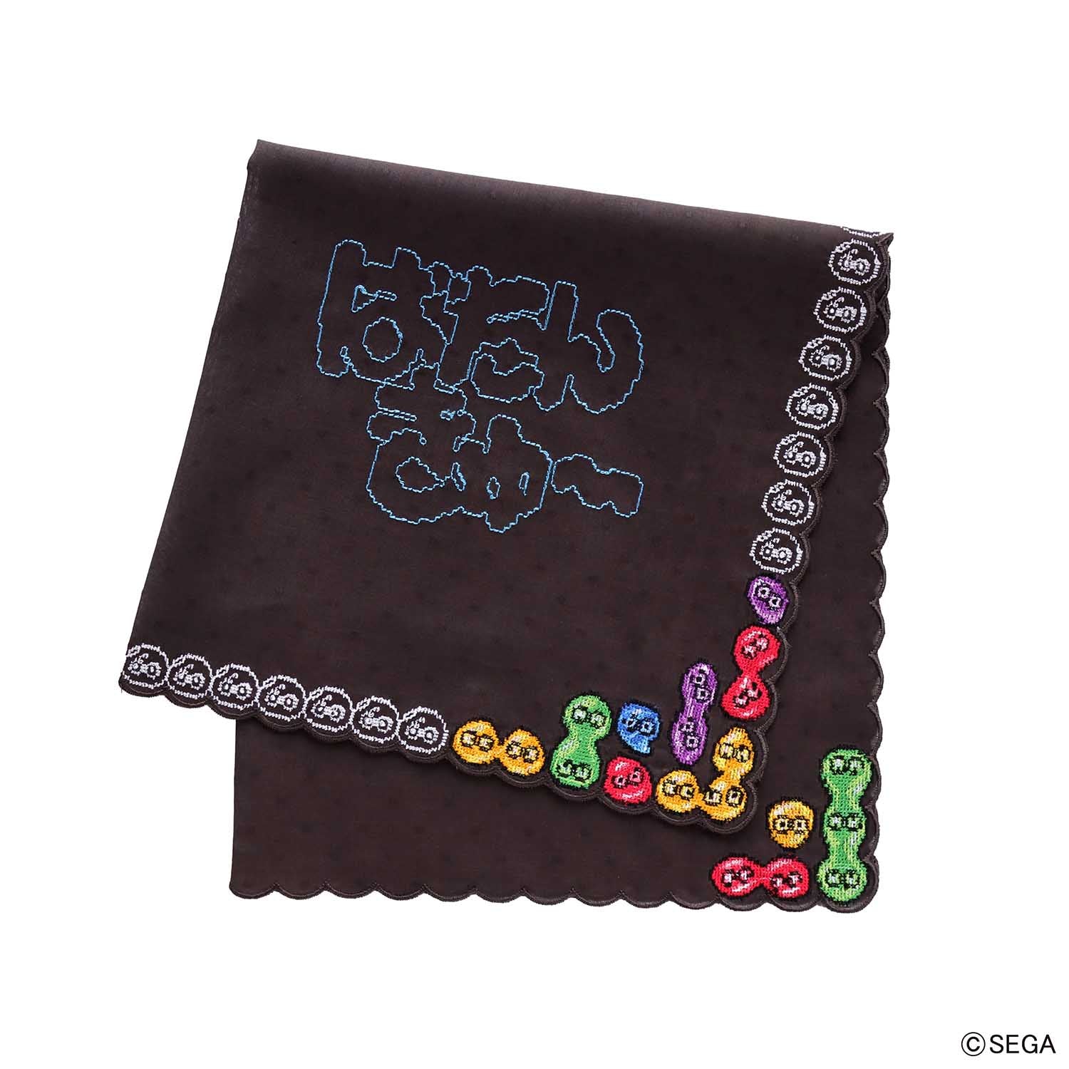 ぷよぷよコラボ ハンカチ　ぷよ通 刺繍