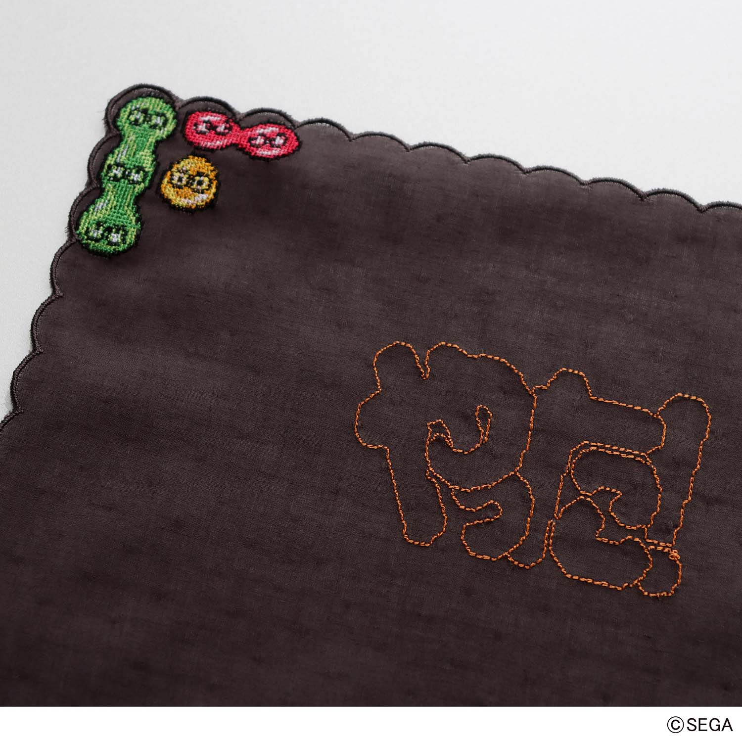 ぷよぷよコラボ ハンカチ　ぷよ通 刺繍