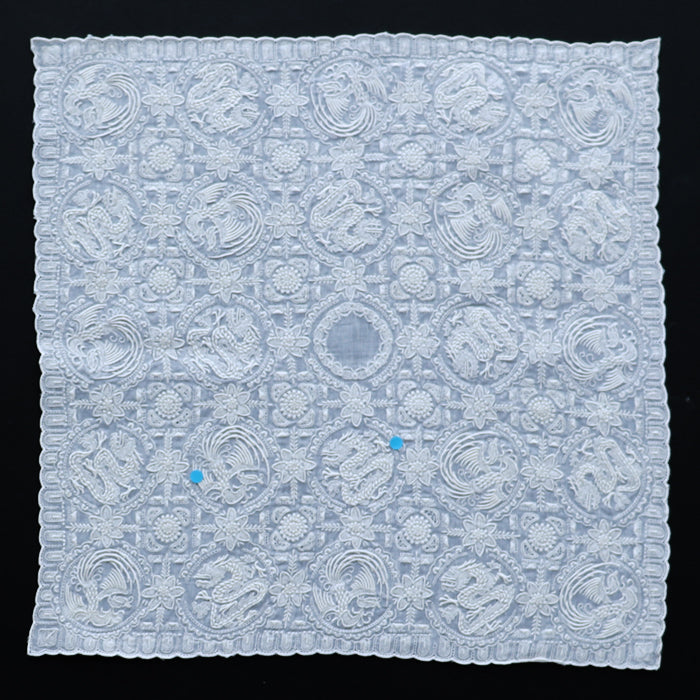 Hand Embroidered Shantou Handkerchief - 42-0113