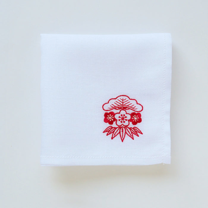 Pine, bamboo and plum handkerchief [Japanese Pattern Series